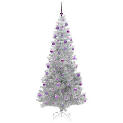 Albero di Natale con 300 LED e supporto, argento, 210 cm, adatto agli animali domestici