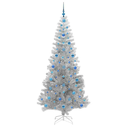 Albero di Natale con 300 LED e supporto, argento, 210 cm, adatto agli animali domestici