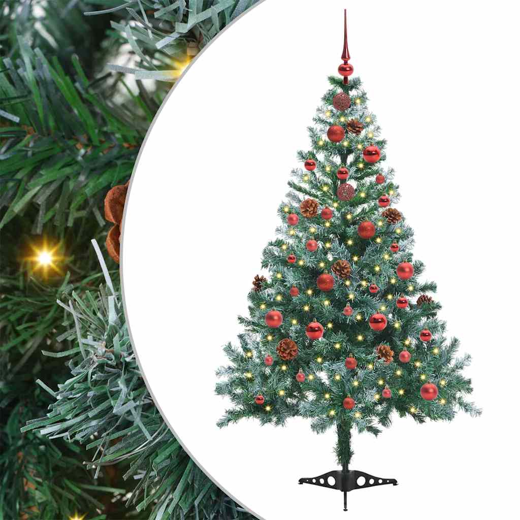 Albero di Natale artificiale, verde, 150 cm, PVC e acciaio