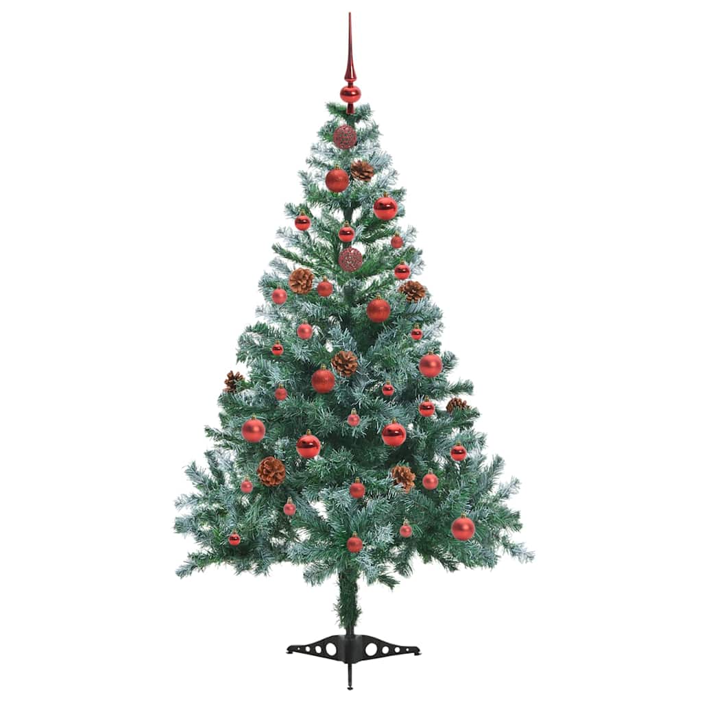 Albero di Natale artificiale, verde, 150 cm, PVC e acciaio
