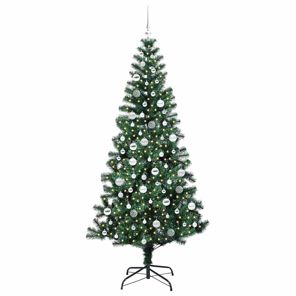 Künstlicher vorbeleuchteter Weihnachtsbaum Grün 210 cm
