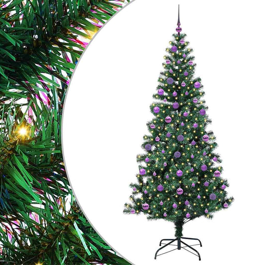 Künstlicher vorbeleuchteter Weihnachtsbaum Grün 210 cm