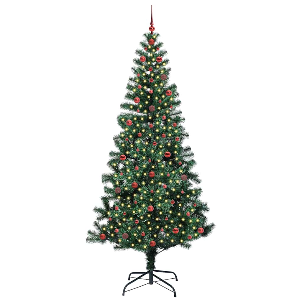 Künstlicher vorbeleuchteter Weihnachtsbaum Grün 240 cm