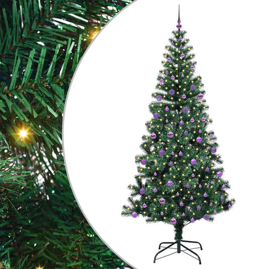Künstlicher vorbeleuchteter Weihnachtsbaum Grün 240 cm