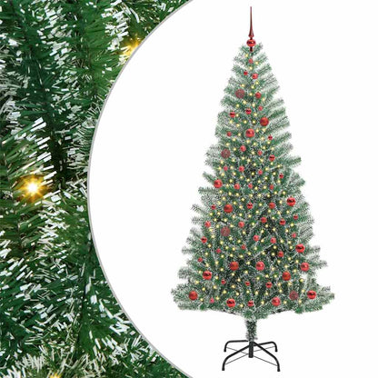 Künstlicher Weihnachtsbaum beschneit mit LED Licht 210 cm