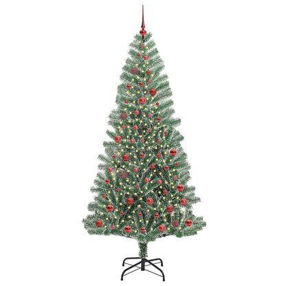 Künstlicher Weihnachtsbaum beschneit mit LED Licht 210 cm
