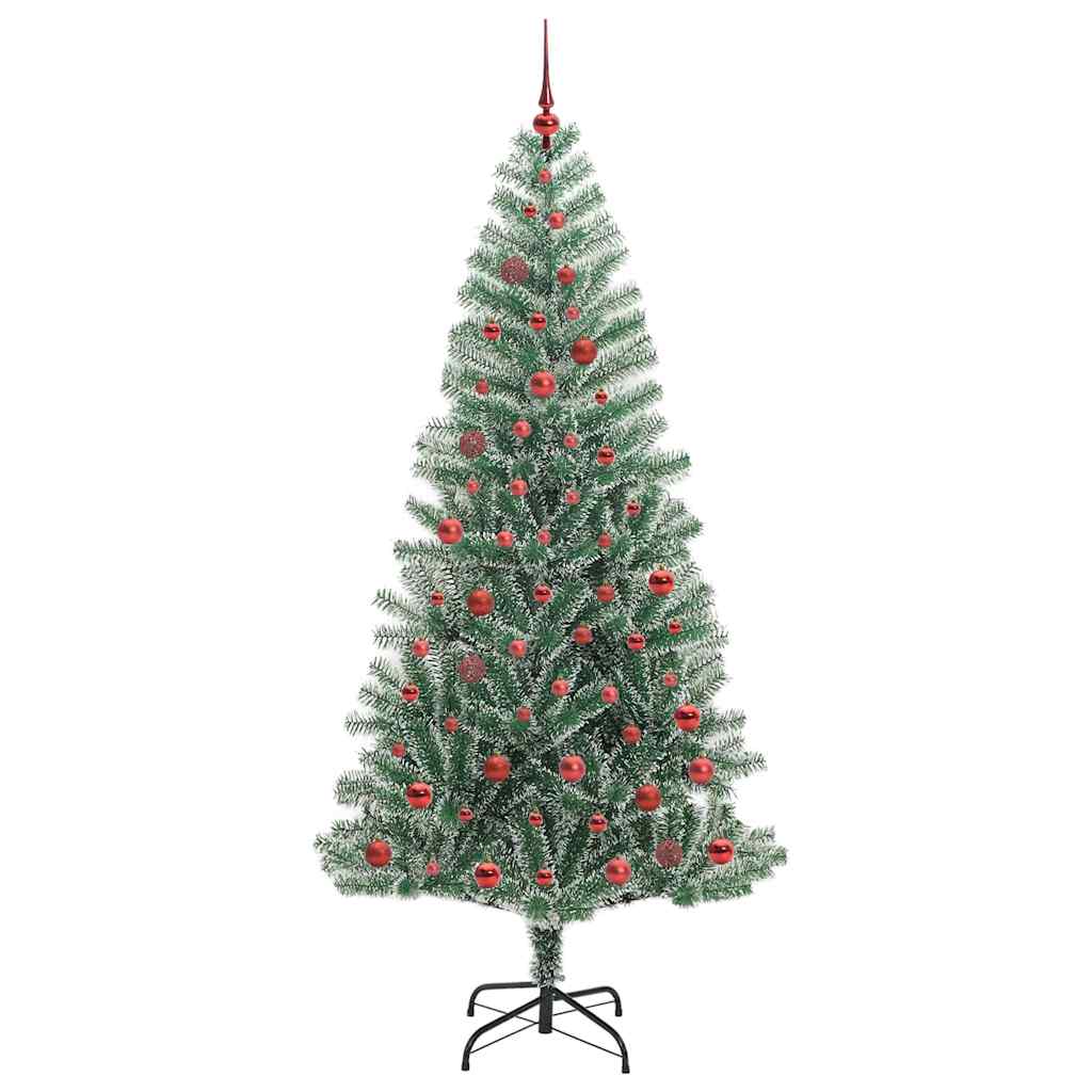 Künstlicher Weihnachtsbaum beschneit mit LED Licht 210 cm