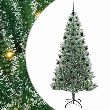 Künstlicher Weihnachtsbaum beschneit mit LED Licht 210 cm