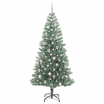 Künstlicher Weihnachtsbaum beschneit mit LED Licht 210 cm