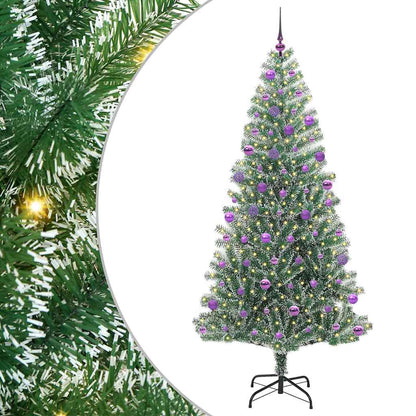 Künstlicher Weihnachtsbaum beschneit mit LED Licht 210 cm