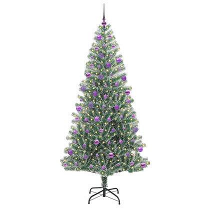 Künstlicher Weihnachtsbaum beschneit mit LED Licht 210 cm