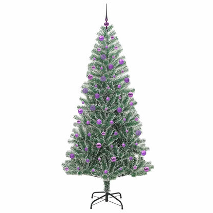 Künstlicher Weihnachtsbaum beschneit mit LED Licht 210 cm