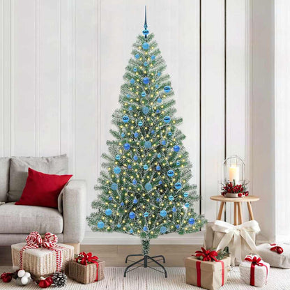 Albero di Natale artificiale con neve e luci LED, 210 cm