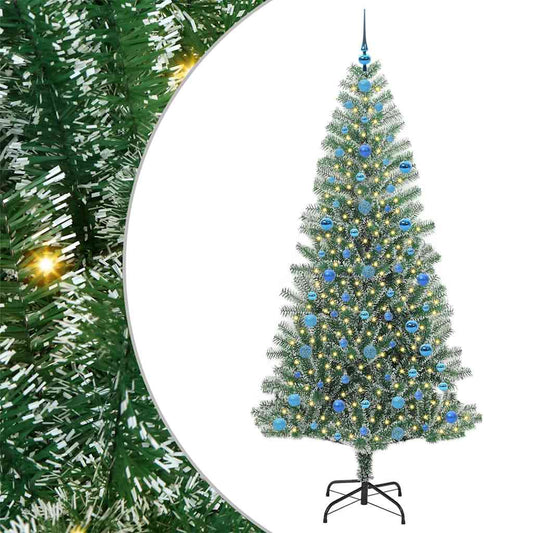 Künstlicher Weihnachtsbaum beschneit mit LED Licht 210 cm