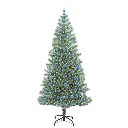 Albero di Natale artificiale con neve e luci LED, 210 cm