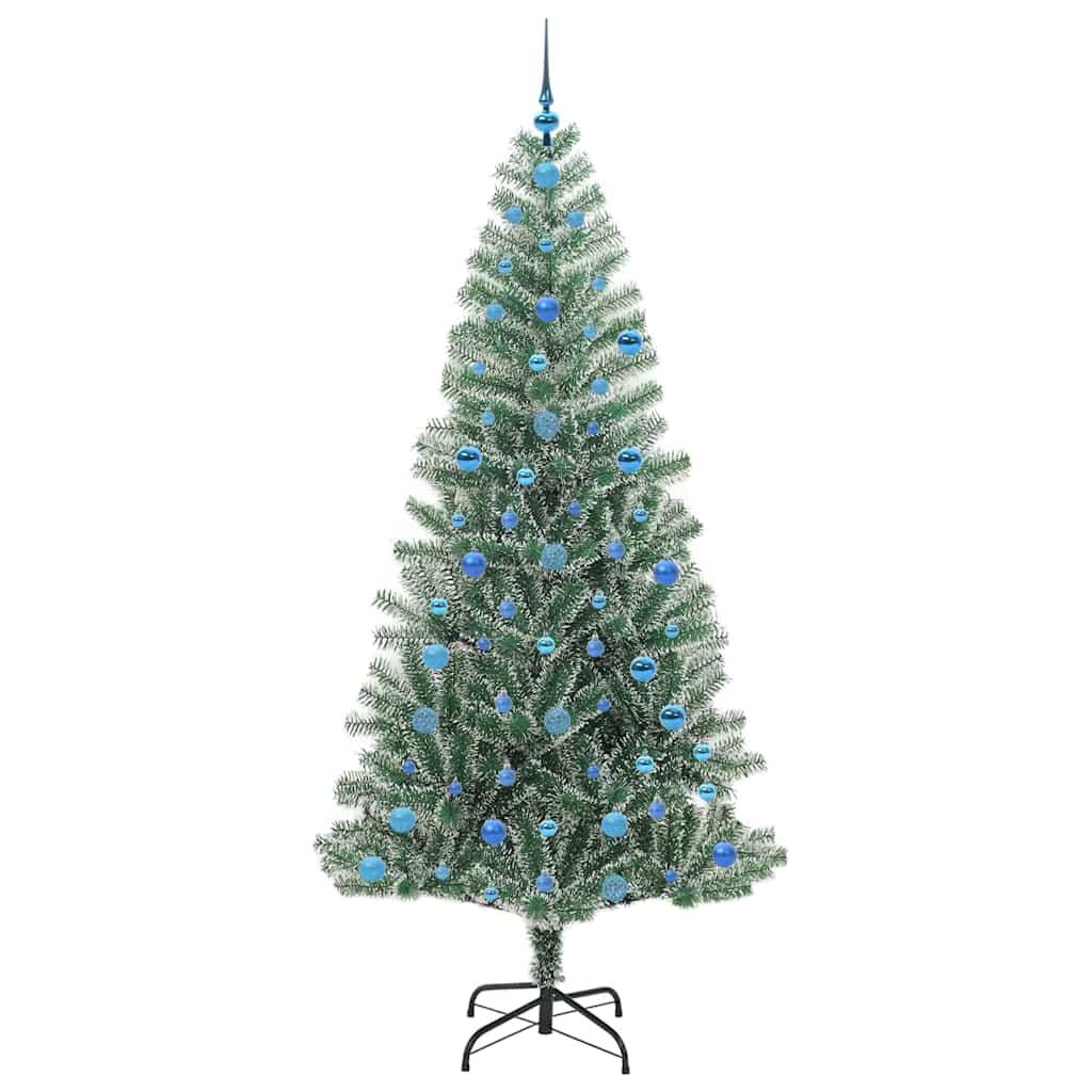 Albero di Natale artificiale con neve e luci LED, 210 cm