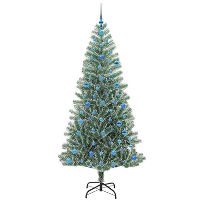 Albero di Natale artificiale con neve e luci LED, 210 cm