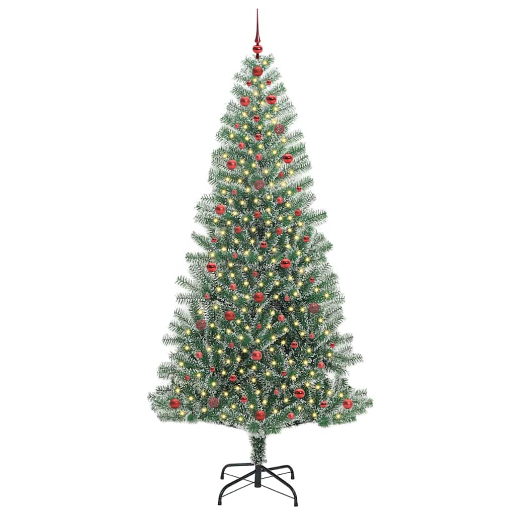 Künstlicher Weihnachtsbaum beschneit mit LED Licht 240 cm