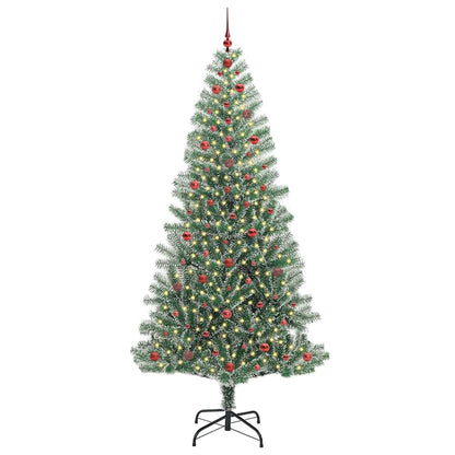 Künstlicher Weihnachtsbaum beschneit mit LED Licht 240 cm
