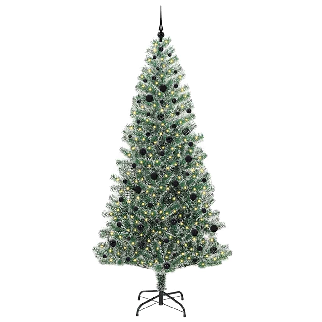 Künstlicher Weihnachtsbaum beschneit mit LED Licht 240 cm