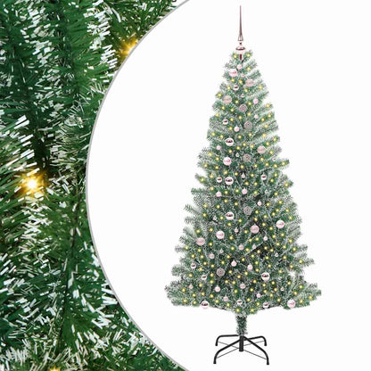 Künstlicher Weihnachtsbaum beschneit mit LED Licht 240 cm