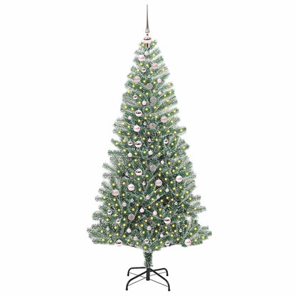 Künstlicher Weihnachtsbaum beschneit mit LED Licht 240 cm