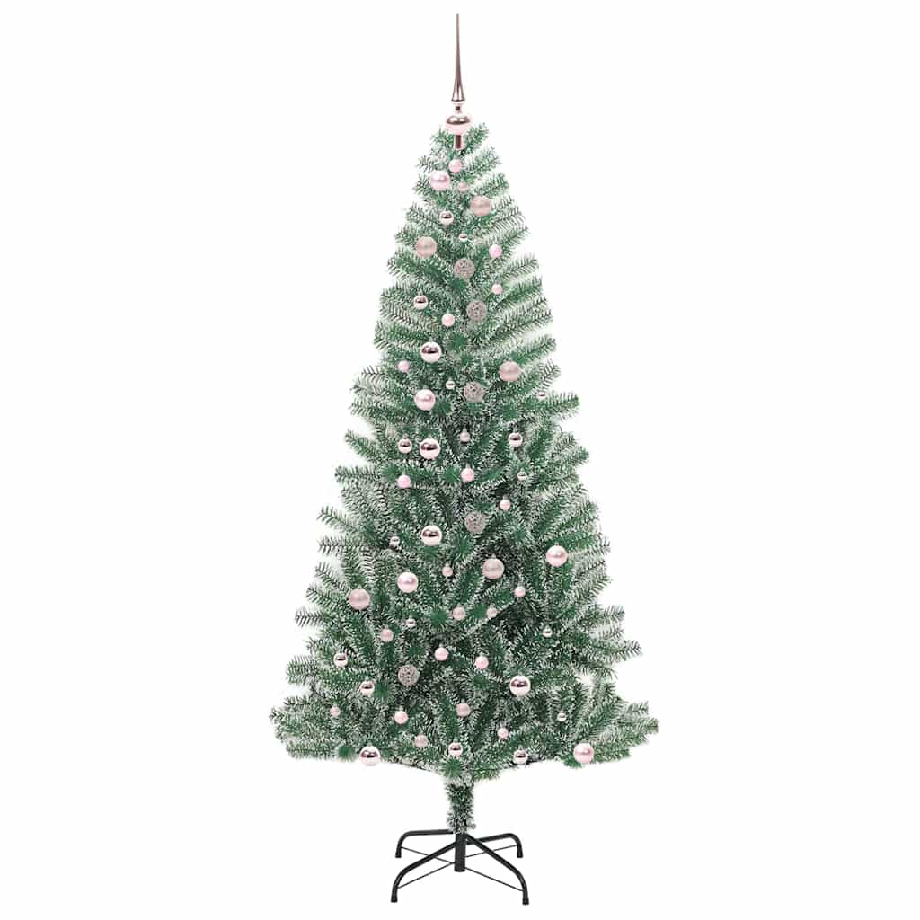 Künstlicher Weihnachtsbaum beschneit mit LED Licht 240 cm