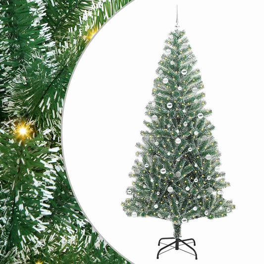 Künstlicher Weihnachtsbaum beschneit mit LED Licht 240 cm