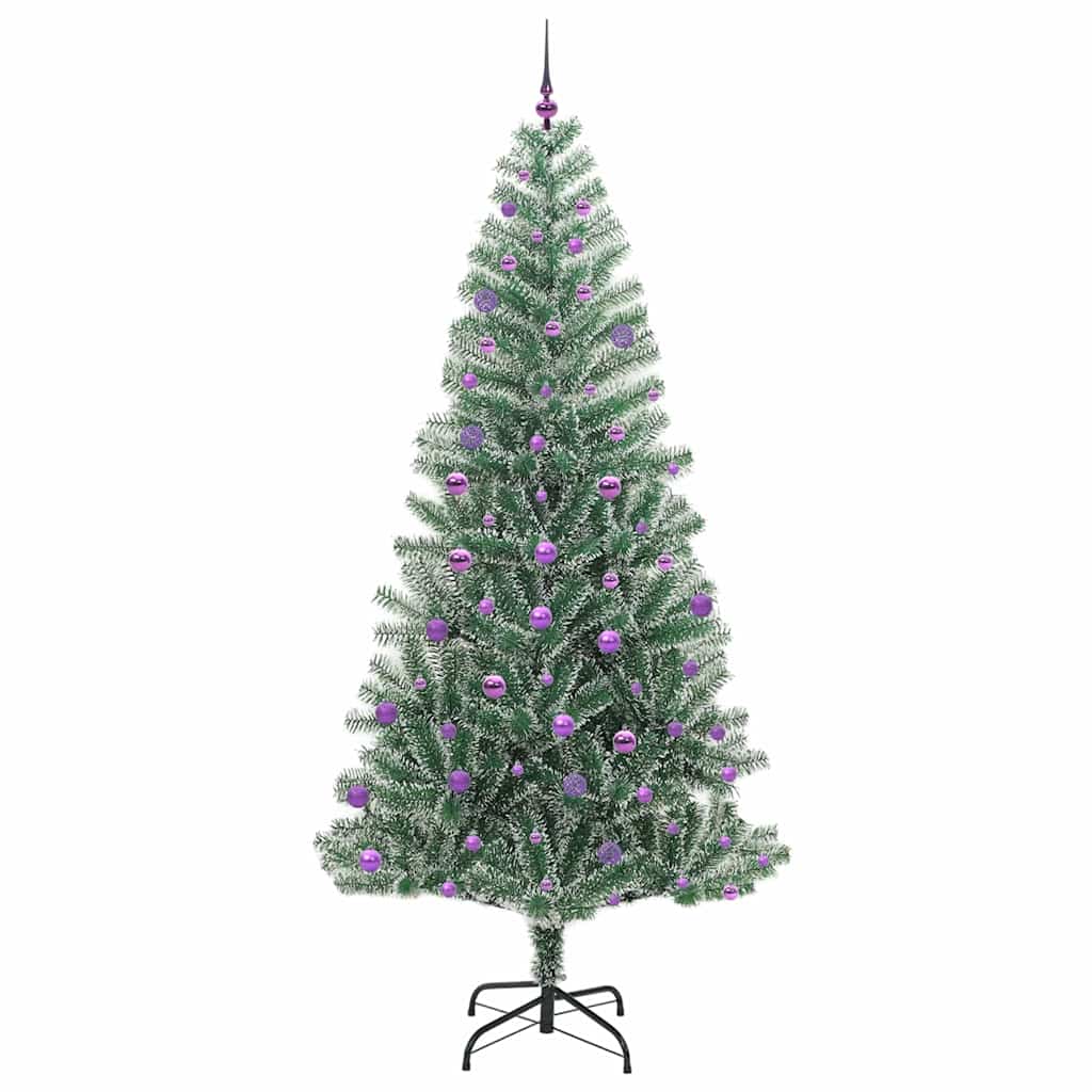 Künstlicher Weihnachtsbaum beschneit mit LED Licht 240 cm