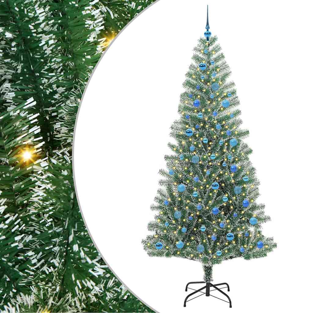 Künstlicher Weihnachtsbaum beschneit mit LED Licht 240 cm