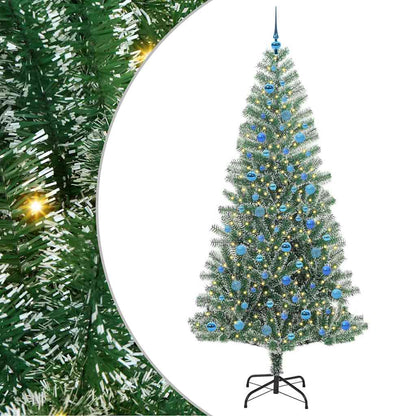 Künstlicher Weihnachtsbaum beschneit mit LED Licht 240 cm
