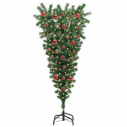 Umgedrehter Kunst Weihnachtsbaum mit Kugelset Grün 120 cm PVC