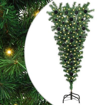Umgedrehter Kunst Weihnachtsbaum mit Kugelset Grün 120 cm PVC