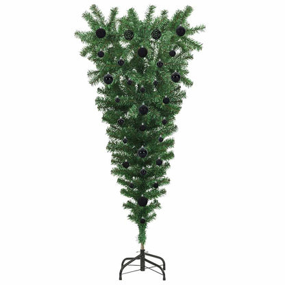 Umgedrehter Kunst Weihnachtsbaum mit Kugelset Grün 120 cm PVC