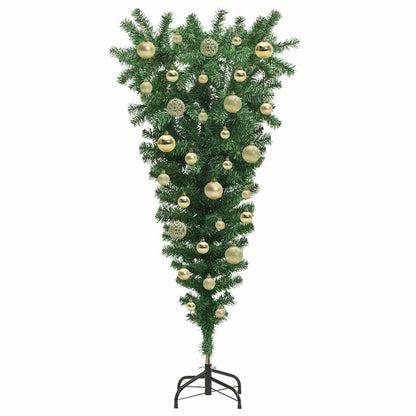 Umgedrehter Kunst Weihnachtsbaum mit Kugelset Grün 120 cm PVC