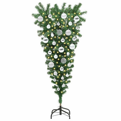 Umgedrehter Kunst Weihnachtsbaum mit Kugelset Grün 120 cm PVC