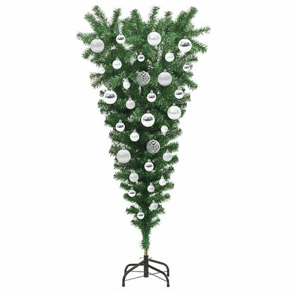 Umgedrehter Kunst Weihnachtsbaum mit Kugelset Grün 120 cm PVC