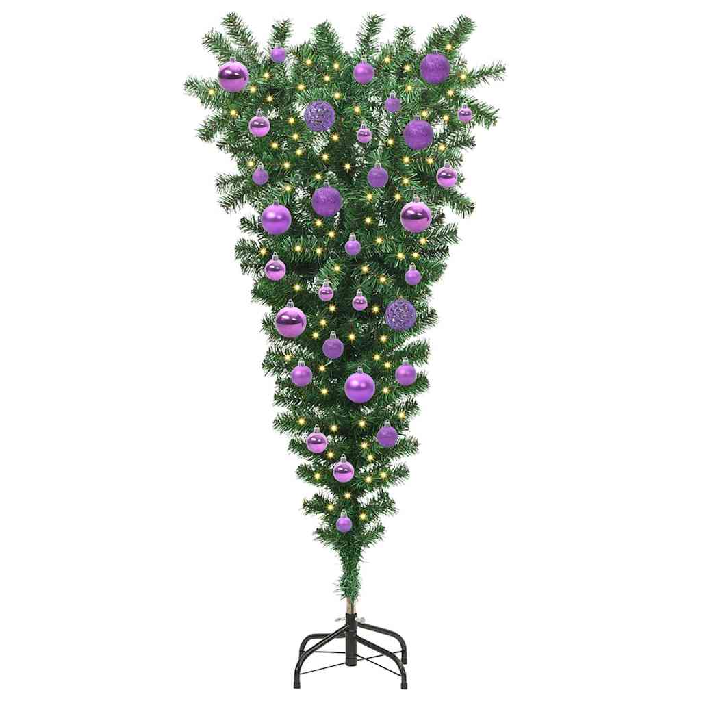 Umgedrehter Kunst Weihnachtsbaum mit Kugelset Grün 120 cm PVC