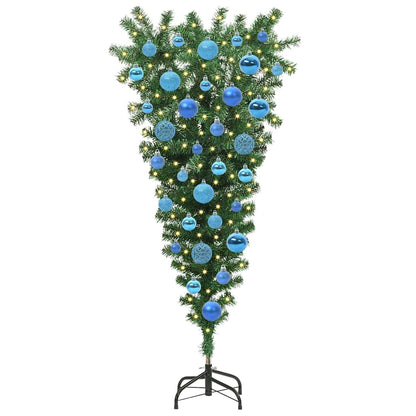 Umgedrehter Kunst Weihnachtsbaum mit Kugelset Grün 120 cm PVC