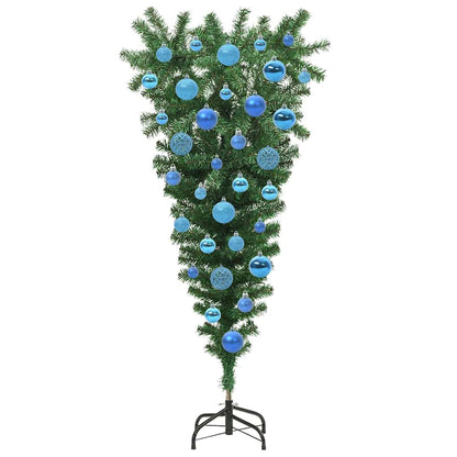 Umgedrehter Kunst Weihnachtsbaum mit Kugelset Grün 120 cm PVC