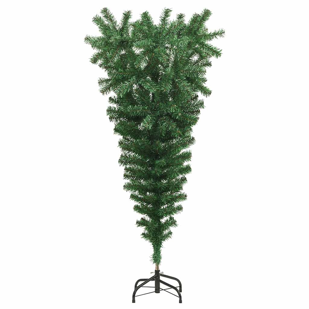 Umgedrehter Kunst Weihnachtsbaum mit Kugelset Grün 150 cm PVC