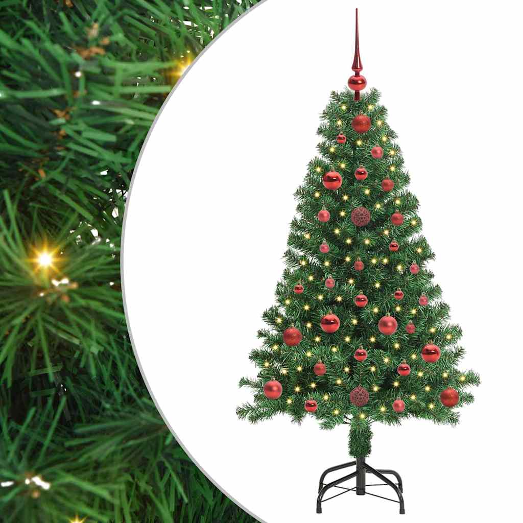 Künstlicher Weihnachtsbaum mit 150 LEDs mit Ständer Grün 120 cm