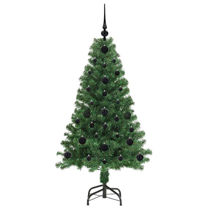 Albero di Natale artificiale con 150 LED e supporto, verde, 120 cm