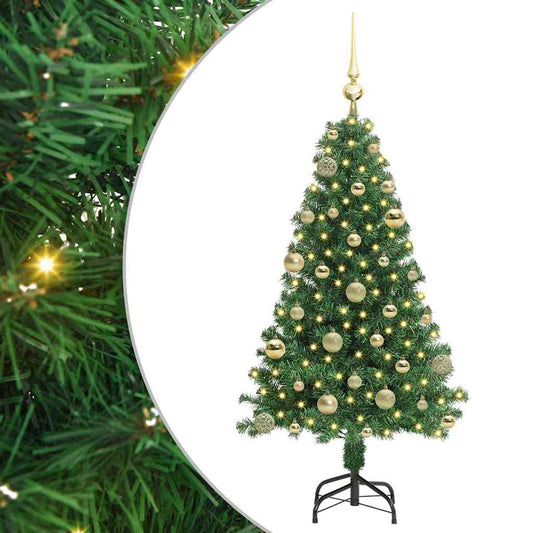 Künstlicher Weihnachtsbaum mit 150 LEDs mit Ständer Grün 120 cm