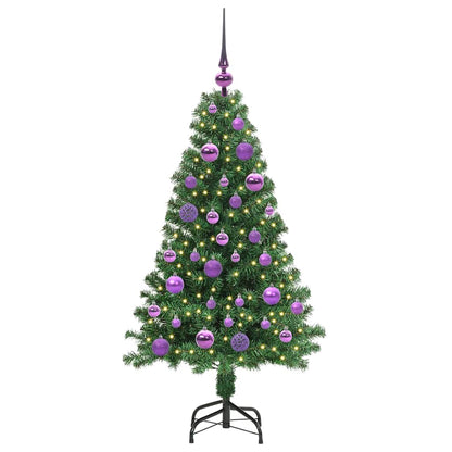 Albero di Natale artificiale con 150 LED e supporto, verde, 120 cm
