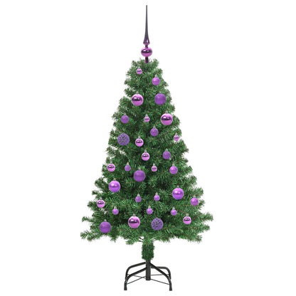 Albero di Natale artificiale con 150 LED e supporto, verde, 120 cm