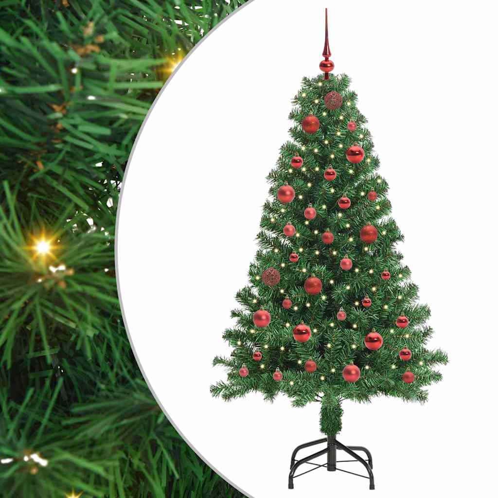 Künstlicher Weihnachtsbaum mit 150 LEDs mit Ständer Grün 150 cm