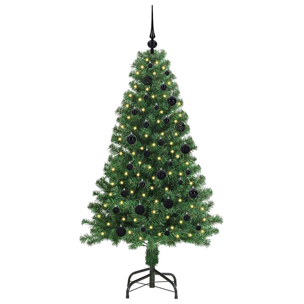 Albero di Natale artificiale con 150 LED con supporto verde 150 cm