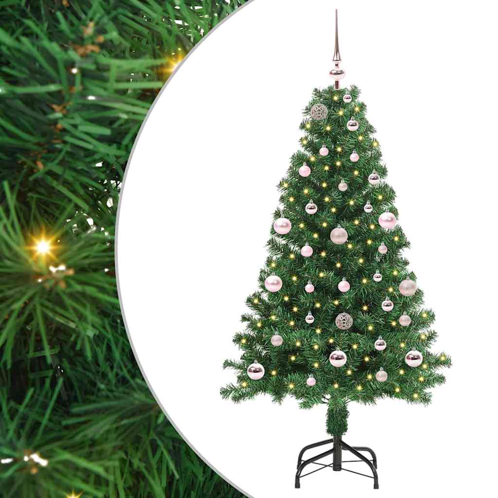Künstlicher Weihnachtsbaum mit 150 LEDs mit Ständer Grün 150 cm
