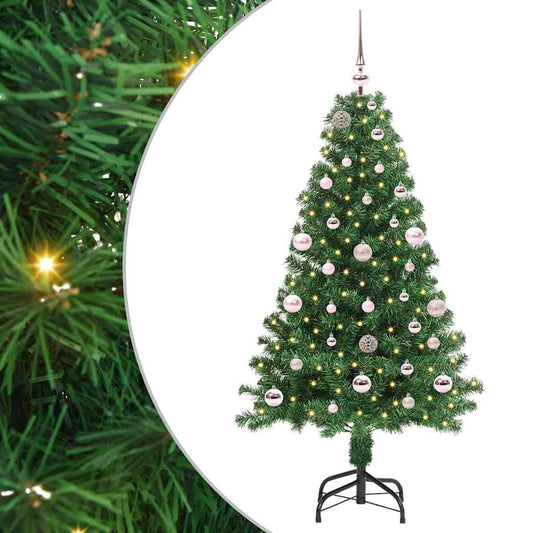 Künstlicher Weihnachtsbaum mit 150 LEDs mit Ständer Grün 150 cm